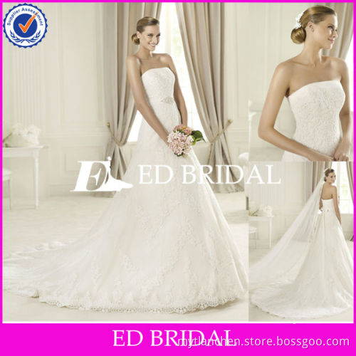 Bow Beaded Lace Wedding Dress 2013